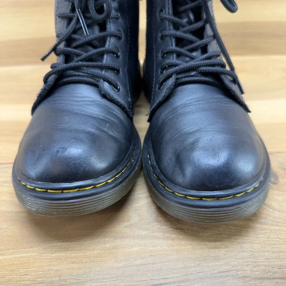 Dr Martens Big Kids Youth Size 3 Black Leather Combat Boots 1460